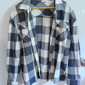 NWOT Pink Lily Plaid Shacket